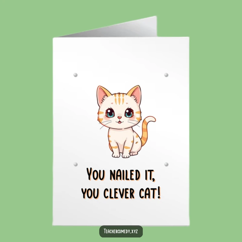 Free Printable Congrats Card: Cat Painter - Artistic Achievement Downloadable Gift