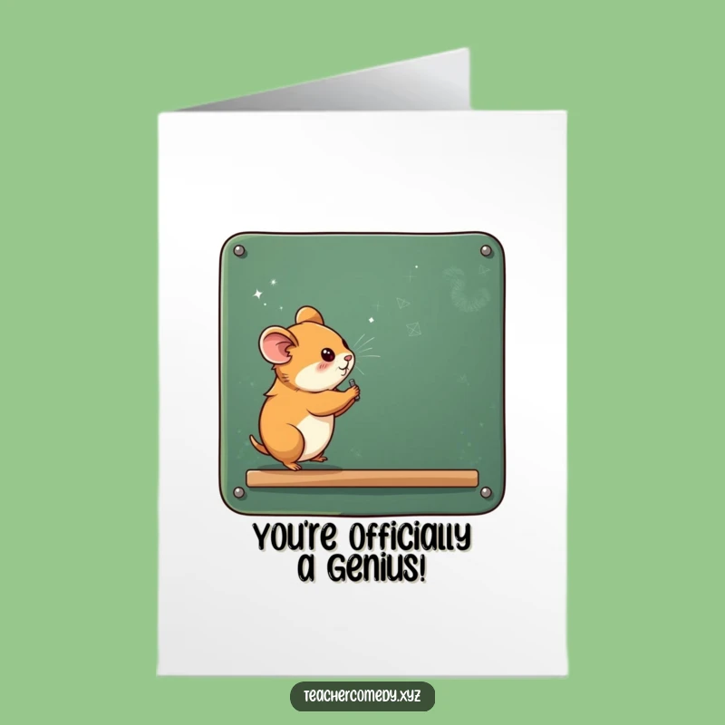 Free Printable Congrats Card: Hilarious Hamster Chalkboard Message, Downloadable for Any Achievement