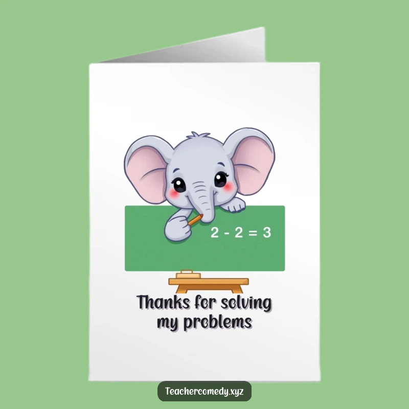 Free Printable Elephant Thank You Math Card - Grateful for Your Brilliance!