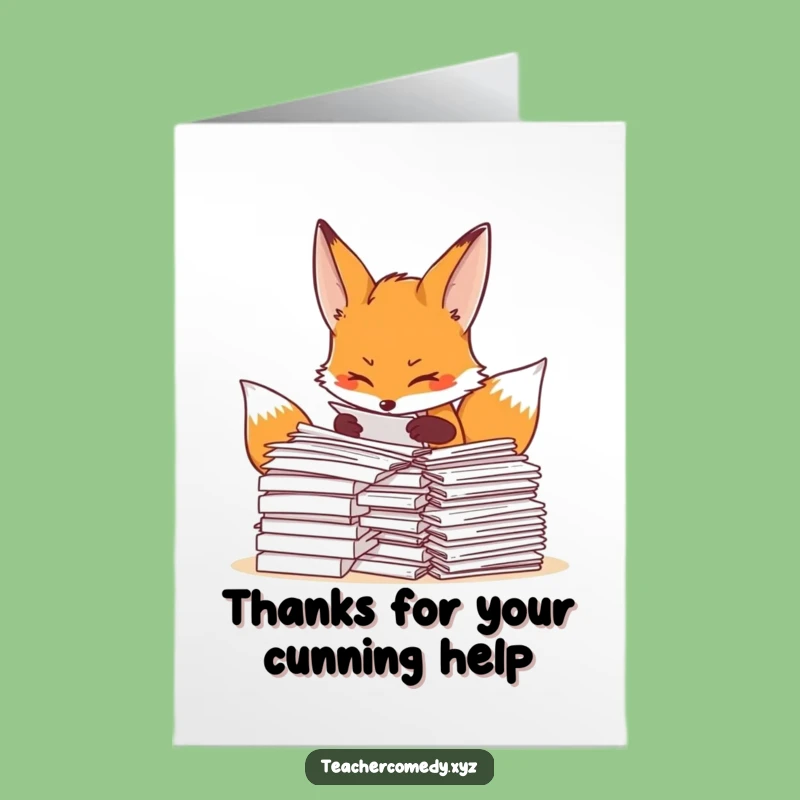 Free Printable Fox Thank You Card - Grateful for Your Organization, Downloadable!