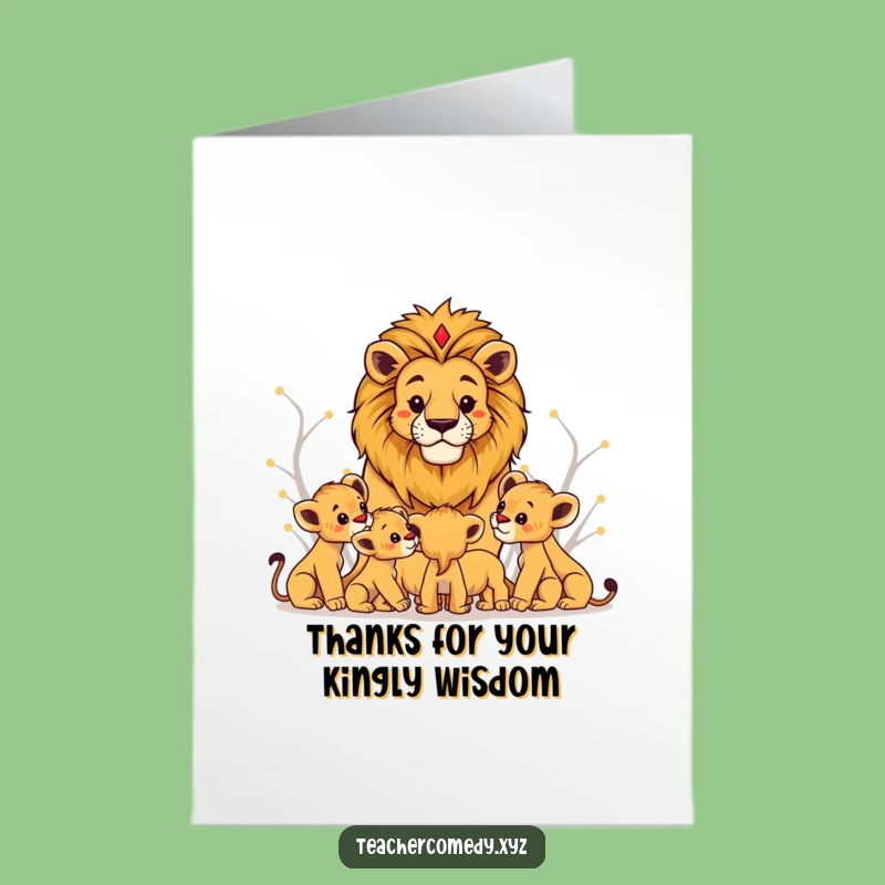 Free Printable Lion Gratitude Card - Thankful for Your Wisdom, Downloadable!