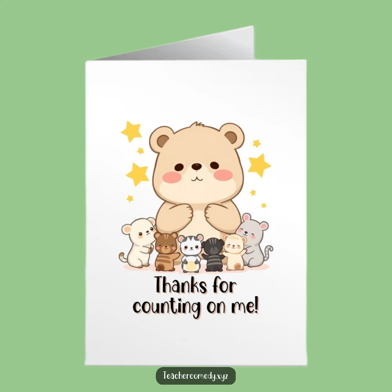 Free Printable Thank You Card: Bear Cub's Lesson, Sweet Downloadable Gift for Gratitude