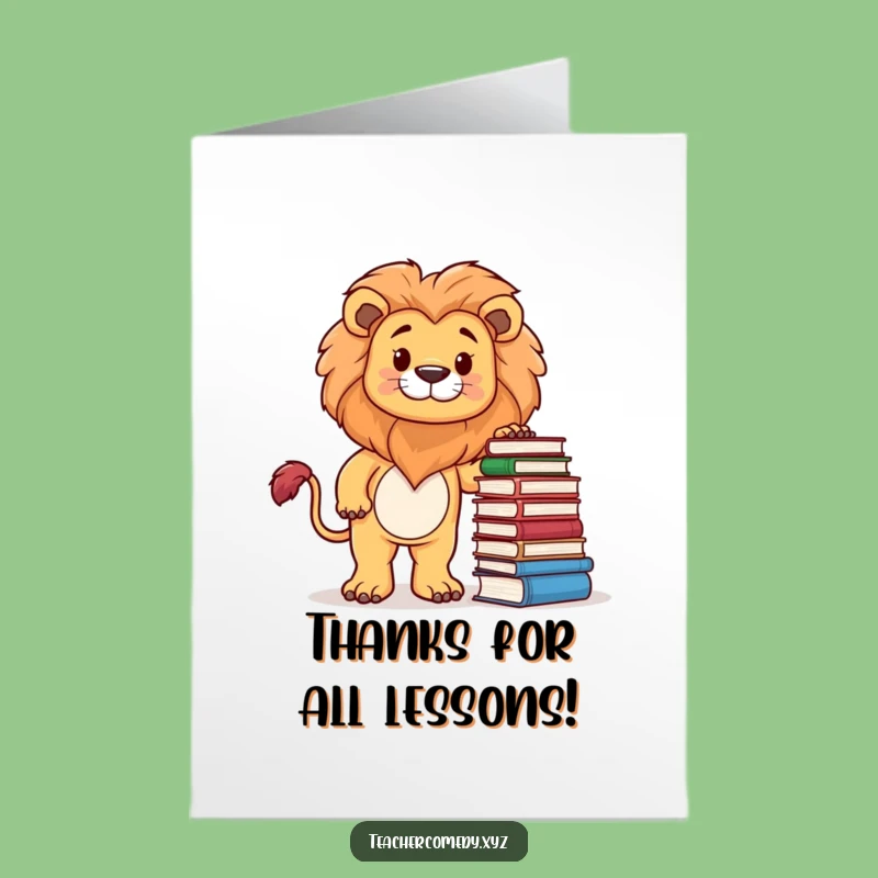 Free Printable Thank You Card: Wise Lion Book Theme Downloadable Gift