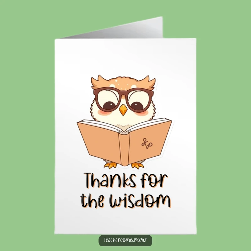 Free Printable Thank You Card: Wise Owl Shares Gratitude, Reading for Thanks