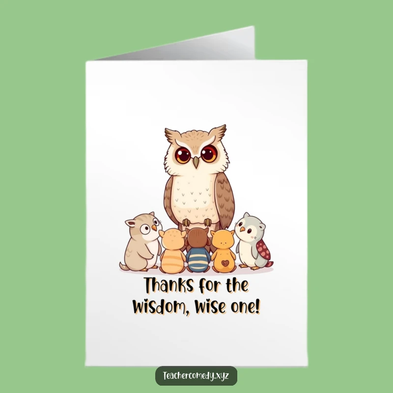 Free Printable Thank You Card: Wise Owl Sharing Wisdom, Downloadable Appreciation Gift