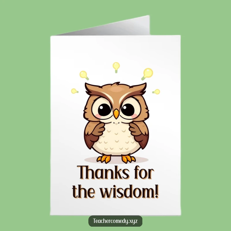 Free Printable Wise Owl Thanks Card - Funny Genius Idea Downloadable Greeting