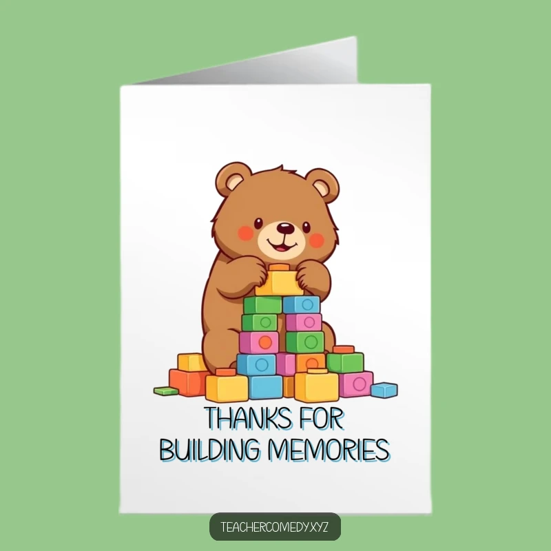 Free Printable Thank You Card: Bear Builder - Thanks for Helping Build!