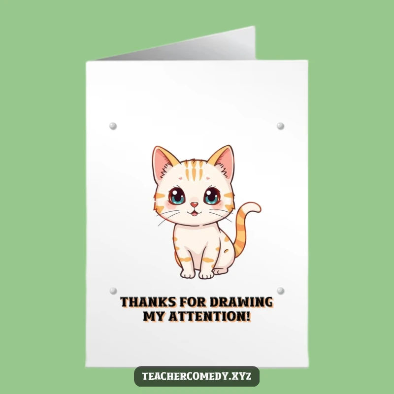Free Printable Thank You Card: Cat Artist - Creative Gratitude Downloadable Gift