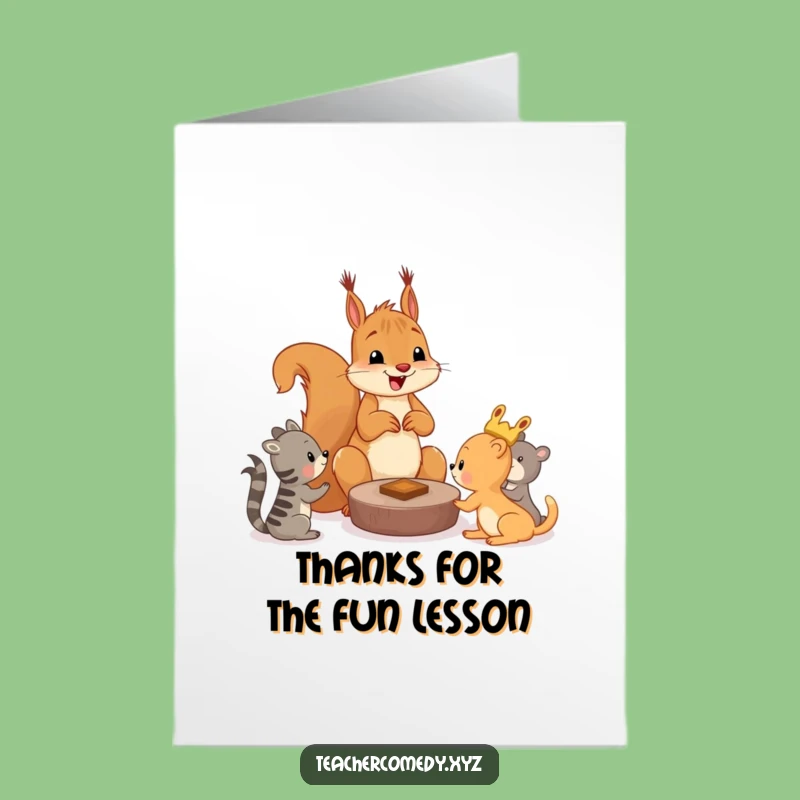 Free Printable Squirrel Thanks Card - Gratitude for Fun Times, Downloadable!
