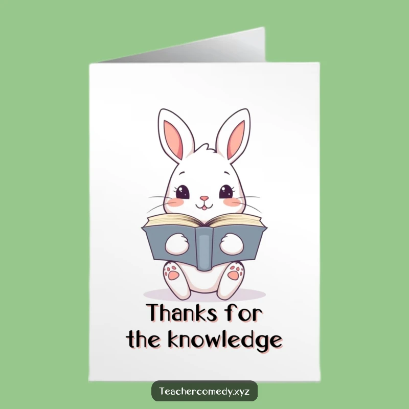 Free Printable Grateful Rabbit Thank You Card - DIY Downloadable Gift for Bookish Thanks