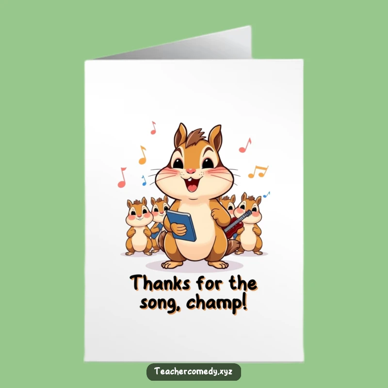 Free Printable Thank You Card: Chipmunk Harmonizer - Grateful Downloadable Humor Gift