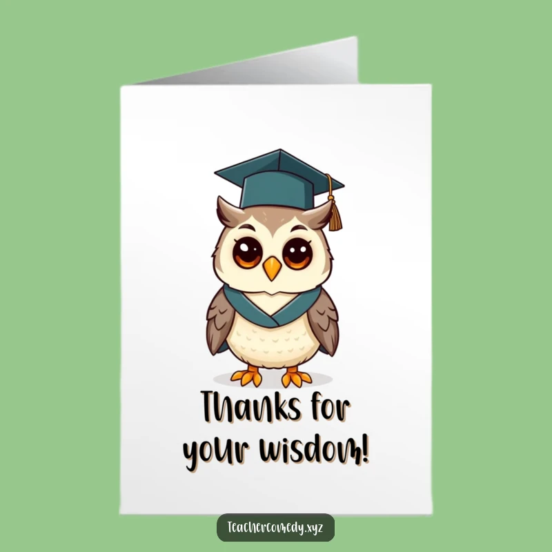 Free Printable Thank You Card: Graduation Owl, Hilarious Downloadable Gift for Wise Thanks