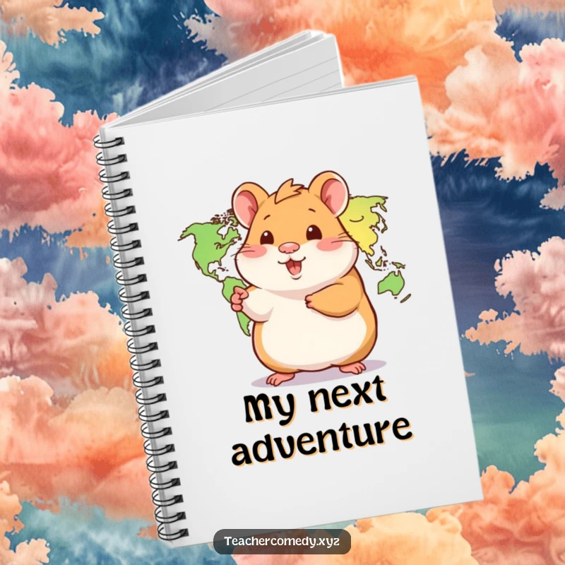 Funny Hamster Notebook: A playful hamster points to a world map, an inspiring journal for plotting adventures and recording travel memories.