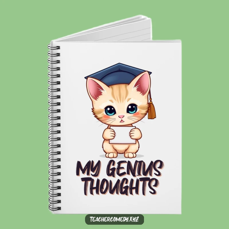 Funny Grad Kitten Notebook - Smart Gift for Students