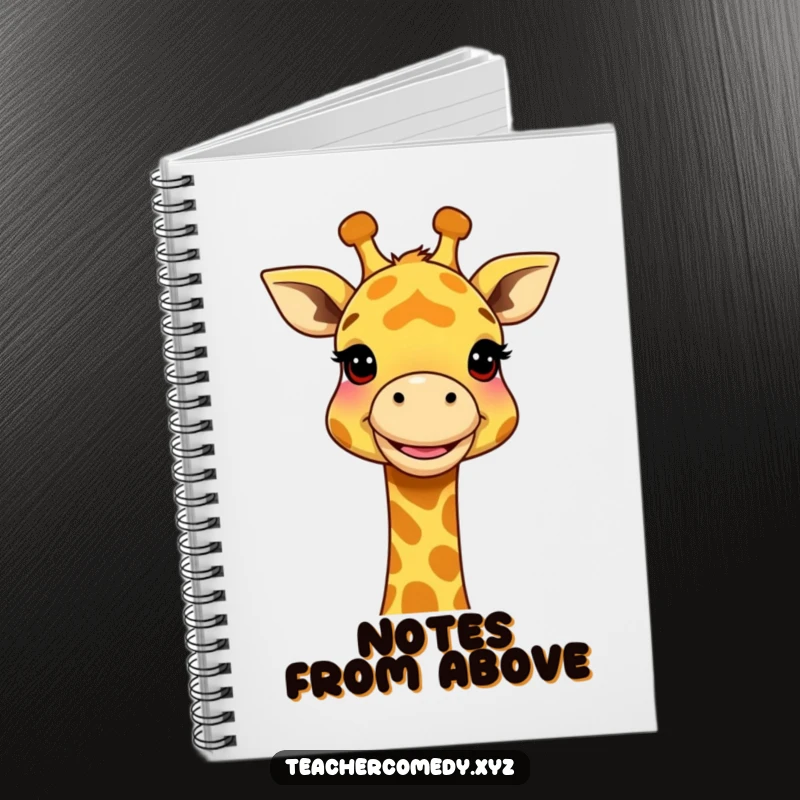 Funny Giraffe Big Concepts Notebook: A smiling giraffe illustrating a large concept with its neck, perfect for writing down innovative ideas.