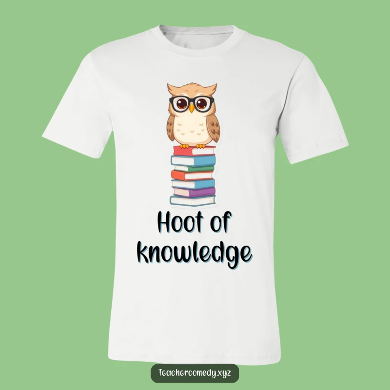 Funny Owl Books T-Shirt, Wise Scholar Tee For Bookworms