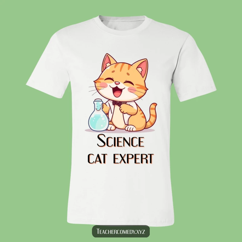 Funny Cat Science T-Shirt: Giggling Cat, Bubbling Beaker, Hilarious Experiment Tee Gift