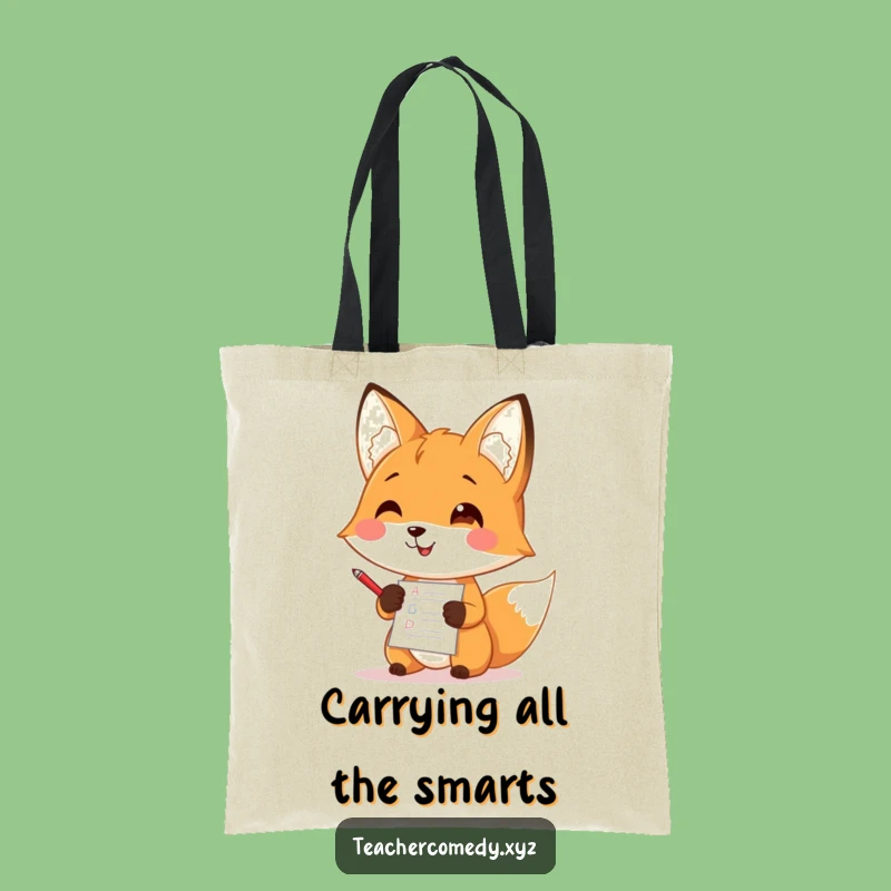 Funny Fox Teacher Tote Bag: Practical Grading Fox Bag, Excellent Funny Gift Idea