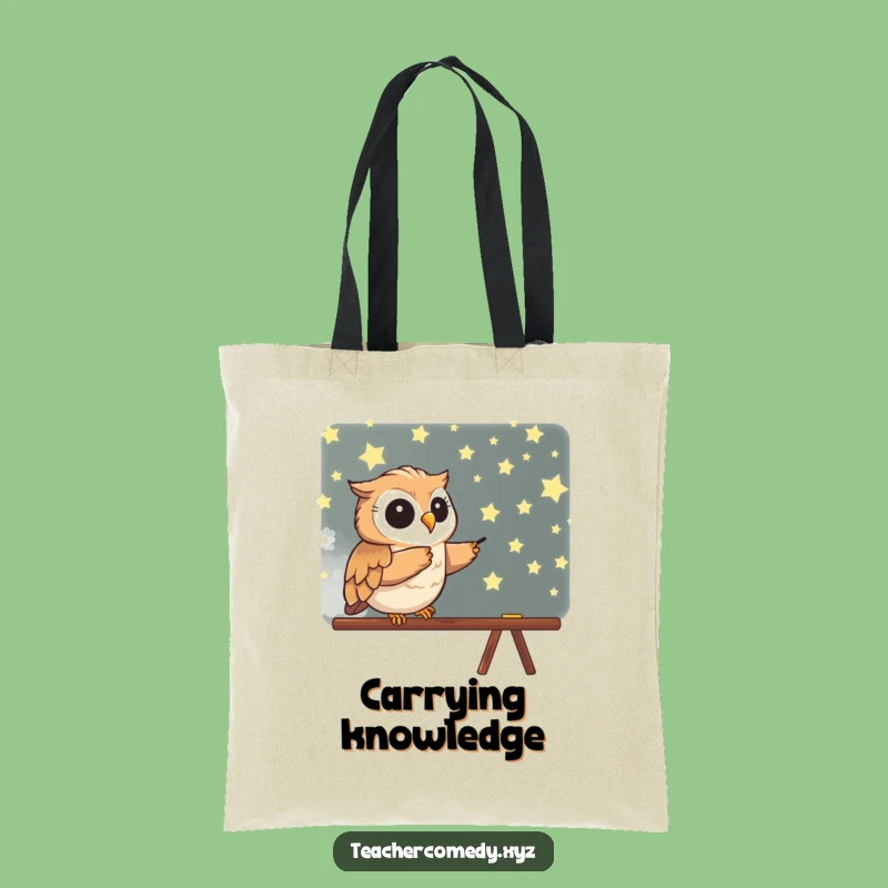 Funny Owl Tote Bag - Enthusiastic Star Pointer Carry-All
