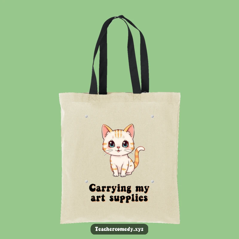 Funny Cat Artist Tote Bag: Stylish Whiteboard Cat Bag, Excellent Funny Gift