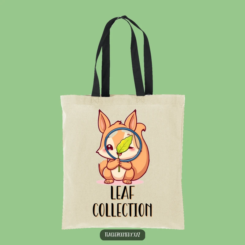 Funny Curious Squirrel Leaf Tote Bag: Carry Your Discoveries!