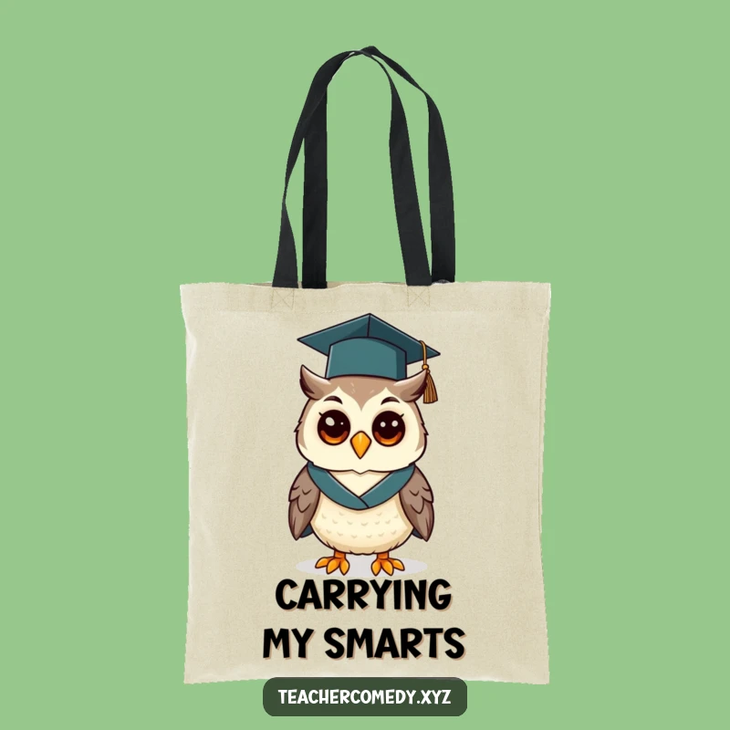 Funny Graduation Owl Tote Bag: Cheerful Scholar for Carrying Books