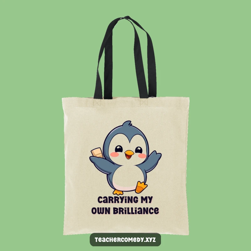 Funny Kawaii Penguin Tote Bag - Chic & Hilarious Carry-All for Projects!