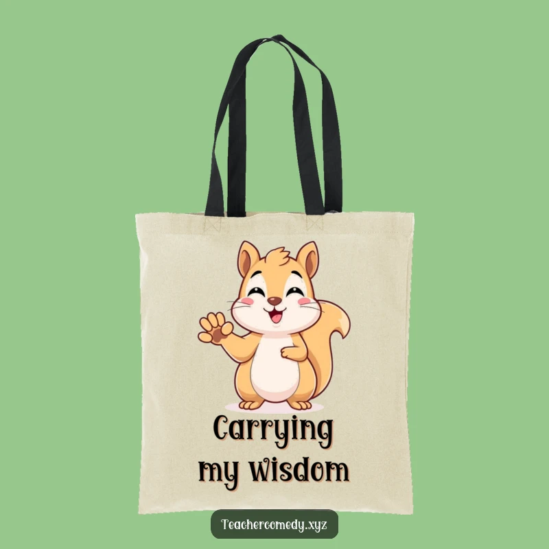 Funny Kawaii Squirrel Answering Tote Bag - Carry Your Smarts in Style!