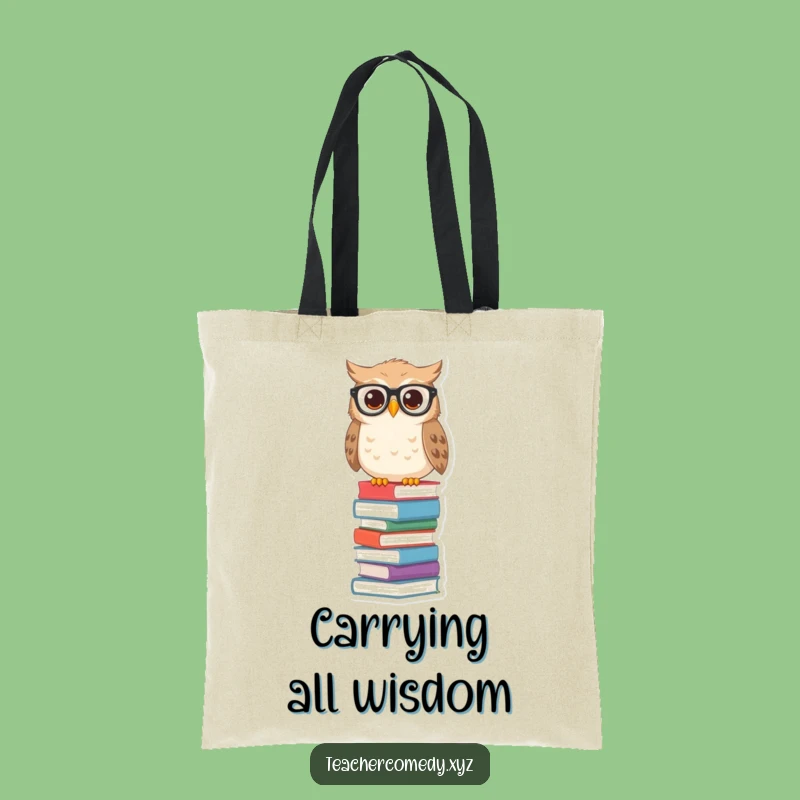 Funny Owl Books Tote Bag, Stylish Scholar Carrier For Bookworms
